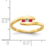 14k Emerald and Diamond 3-stone Bypass Ring RM5742