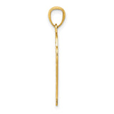 14k Diamond-cut Basketball in Hoop Pendant C4504