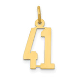 14k Small Elongated Number 41 Charm LES41