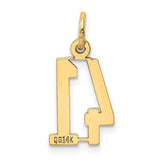 14k Small Elongated Number 41 Charm LES41