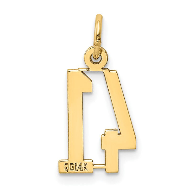 14k Small Elongated Number 41 Charm LES41