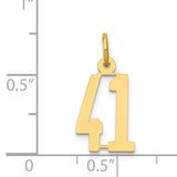 14k Small Elongated Number 41 Charm LES41