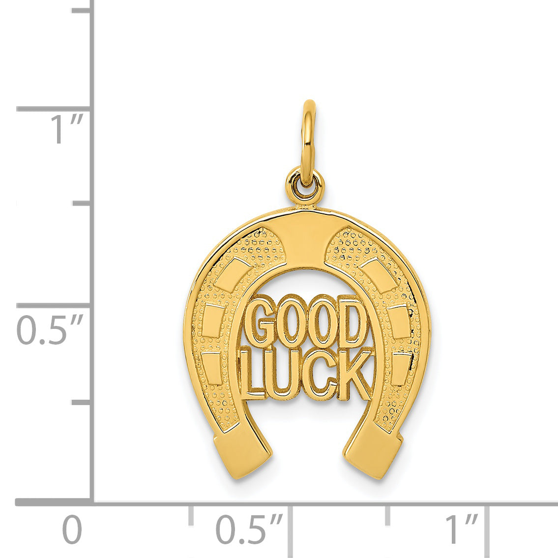 14k GOOD LUCK Horseshoe Charm C1463
