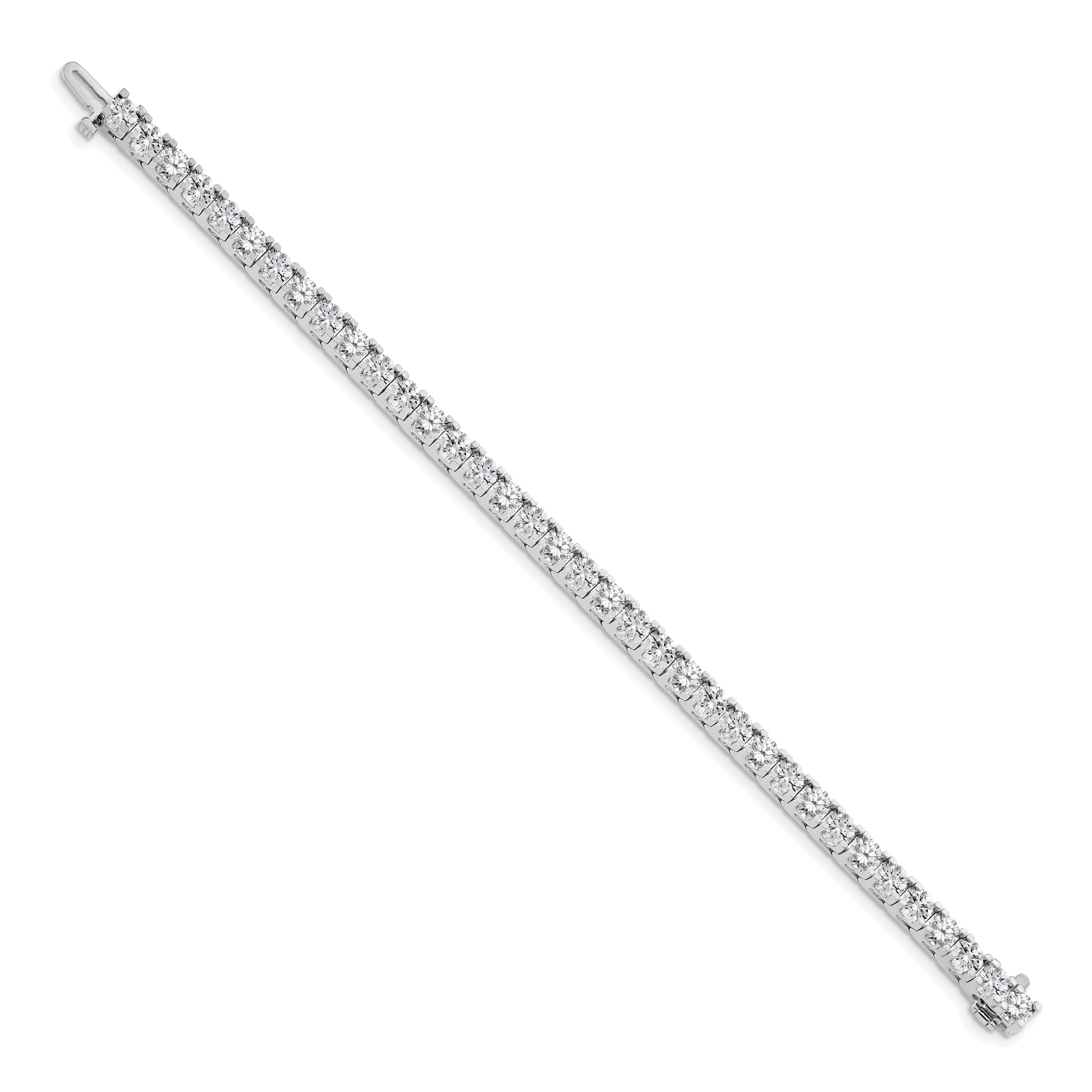 14k White Gold Complete 12.5 carat Round A Diamond 4-prong 7 inch Tennis Bracelet X2047WA