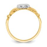 14k Two-tone Mens Polished Claddagh Ring D97