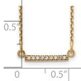 14k Polished 1/20 carat AAA Diamond Tiny Bar 18 inch Necklace XP5030AAA