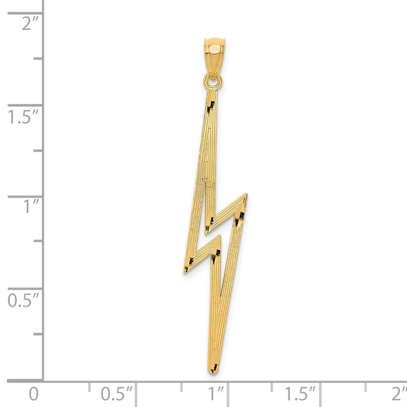 14k Polished Diamond-cut Lightning Bolt Pendant C4042