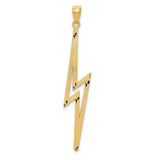 14k Polished Diamond-cut Lightning Bolt Pendant C4042