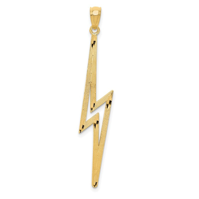 14k Polished Diamond-cut Lightning Bolt Pendant C4042