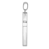 14k White Gold Polished Hollow Cross Pendant K4998