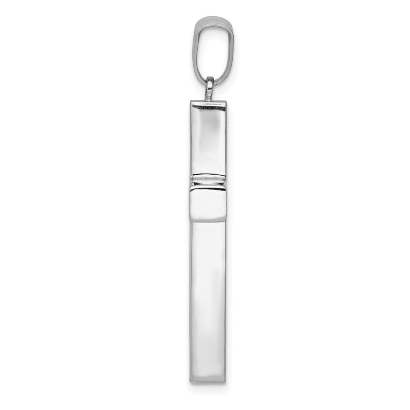 14k White Gold Polished Hollow Cross Pendant K4998