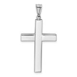 14k White Gold Polished Hollow Cross Pendant K4998
