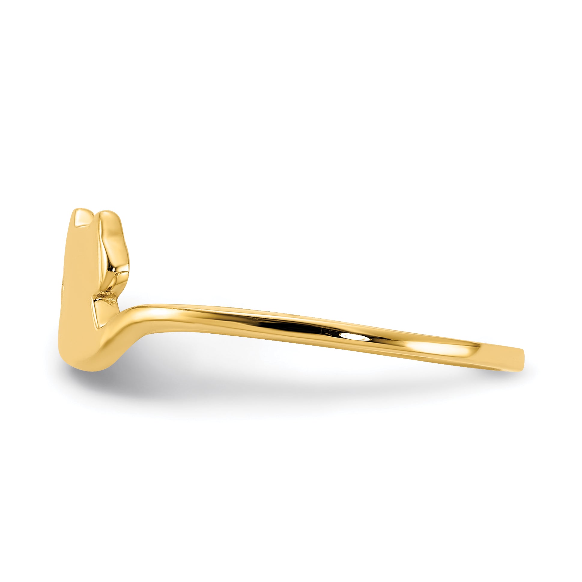 14k Polished Cat Adjustable Cuff Ring R639