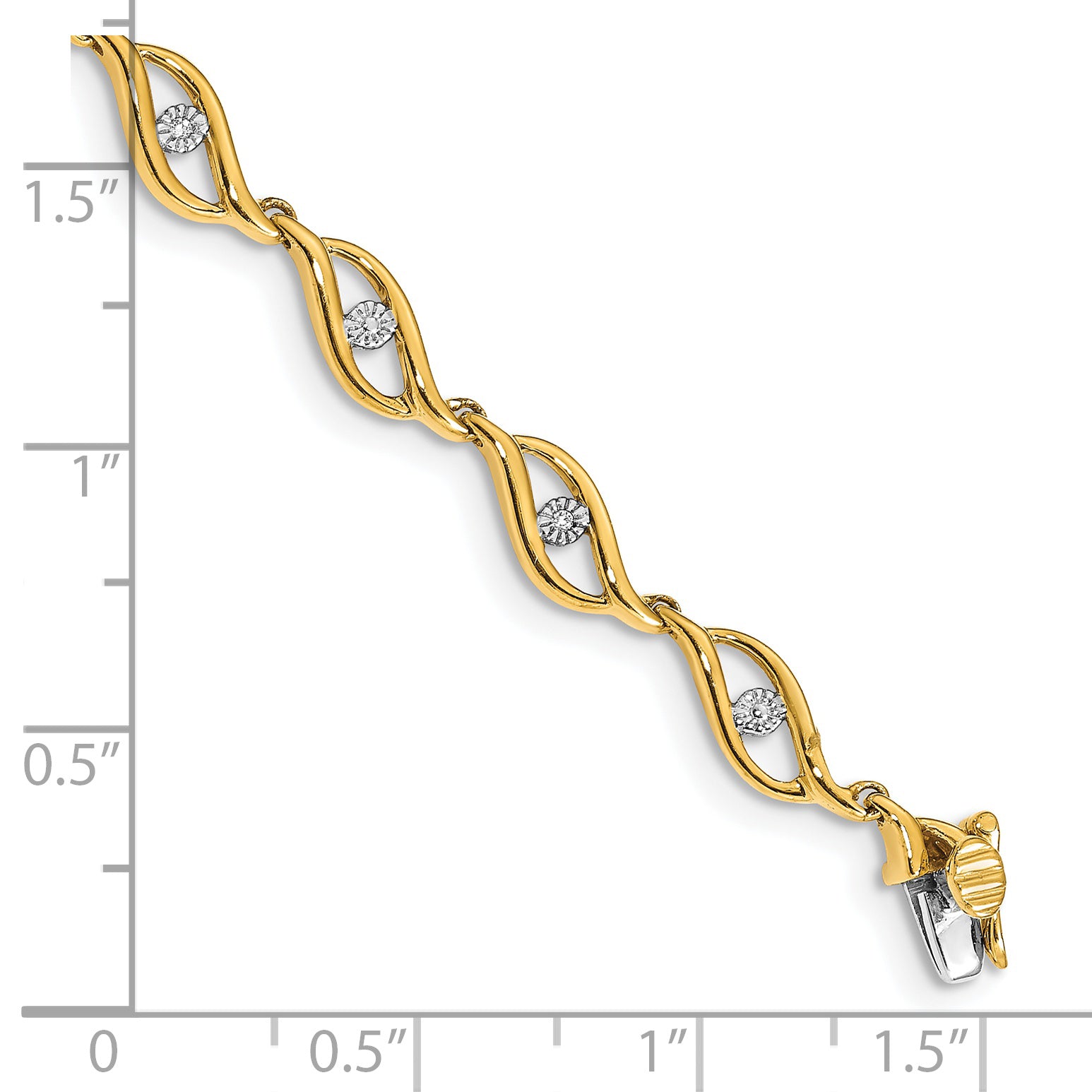 14k Complete 0.03 carat Diamond Link 7.5 inch Bracelet BM4611