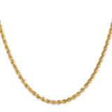 14K 36 inch 3mm Diamond-cut Rope with Lobster Clasp Chain 023L