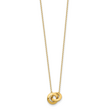 14k Polished Fancy Interlocking Circles 16 inch Necklace Plus 1 inch Extender SF2548