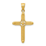 14k Polished Braided Cross Pendant K6157