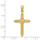 14k Polished Braided Cross Pendant K6157
