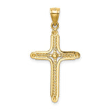 14k Polished Braided Cross Pendant K6157