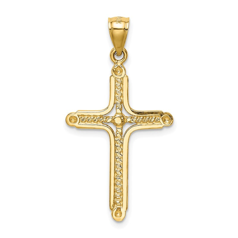 14k Polished Braided Cross Pendant K6157