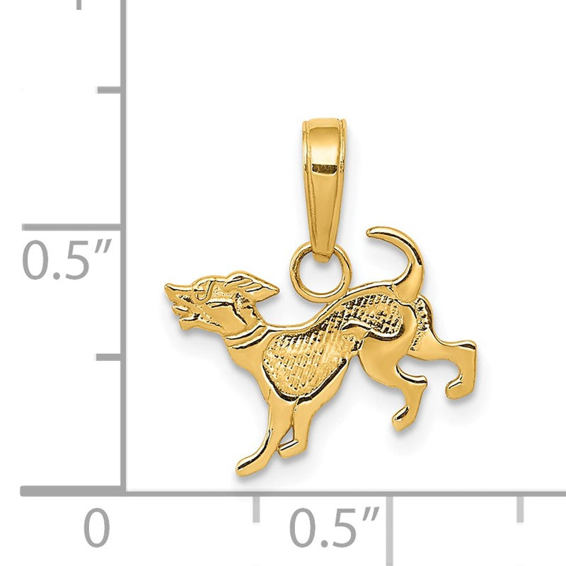 14k Dog Pendant K3424