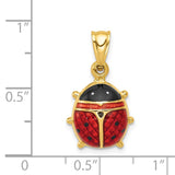 14k Red and Black Enameled Ladybug Charm K261