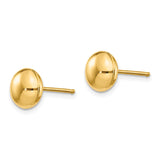 14k 8mm Polished Puffed Round Button Post Earrings H1022