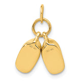 14k 3-D Moveable Polished Baby Shoes Charm A9281