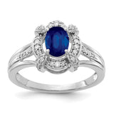 14k White Gold Diamond and Oval Emerald Ring RM5758