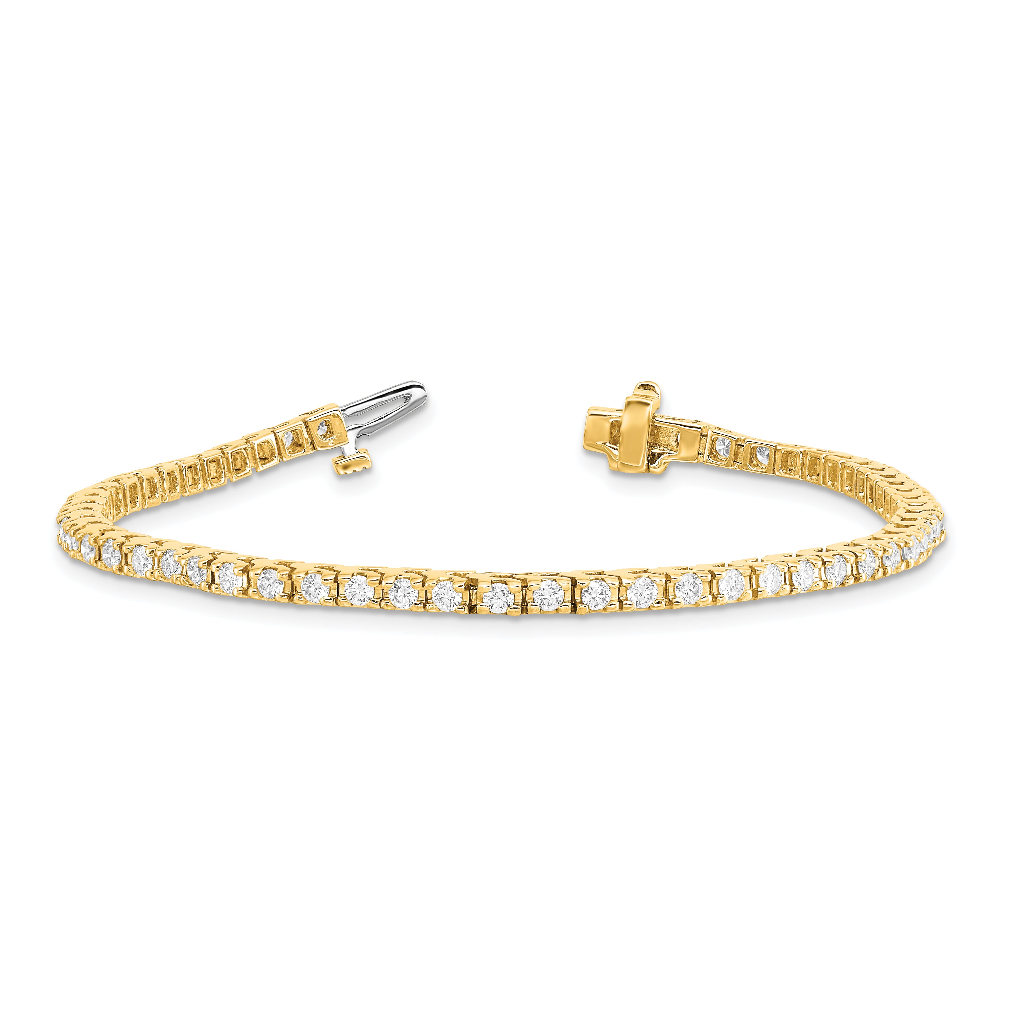 14k Complete 2.18 carat Round AAA Diamond 4-prong 7 inch Tennis Bracelet X731AAA