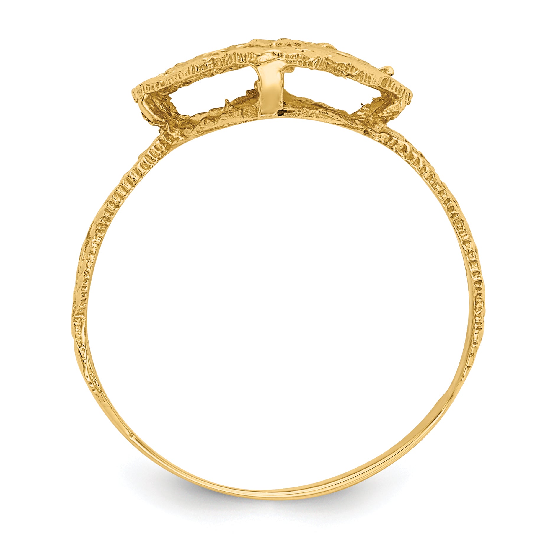 14K Diamond-cut Filigree Ring K3880