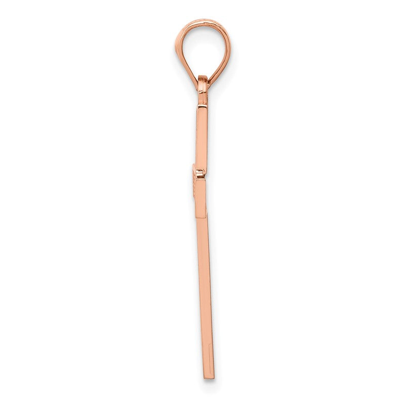 14K Rose Gold Cross Pendant K4977