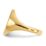 14k 9.5x12.5mm Closed Back Size 4.5 Childs Oval Signet Ring RS182