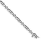 14k White Gold Complete 1 carat Round A Diamond Bezel Paperclip Link 7 inch Tennis Bracelet X639WA
