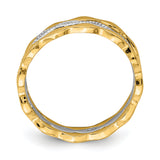 14K Two-tone Set of 3 Stackable Rings R658