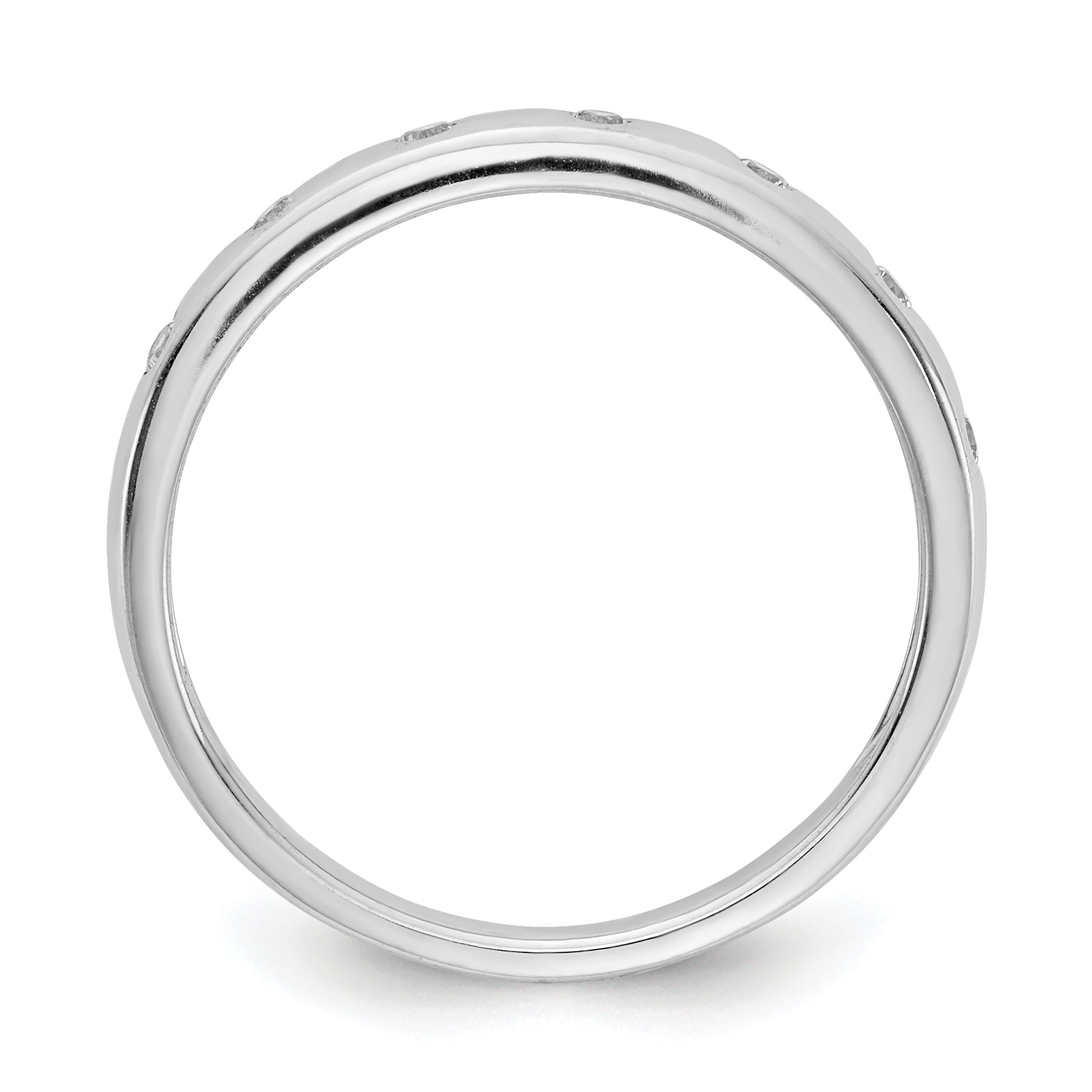 14k White Gold 2mm 7-stone 1/6 carat Diamond Band RM4335