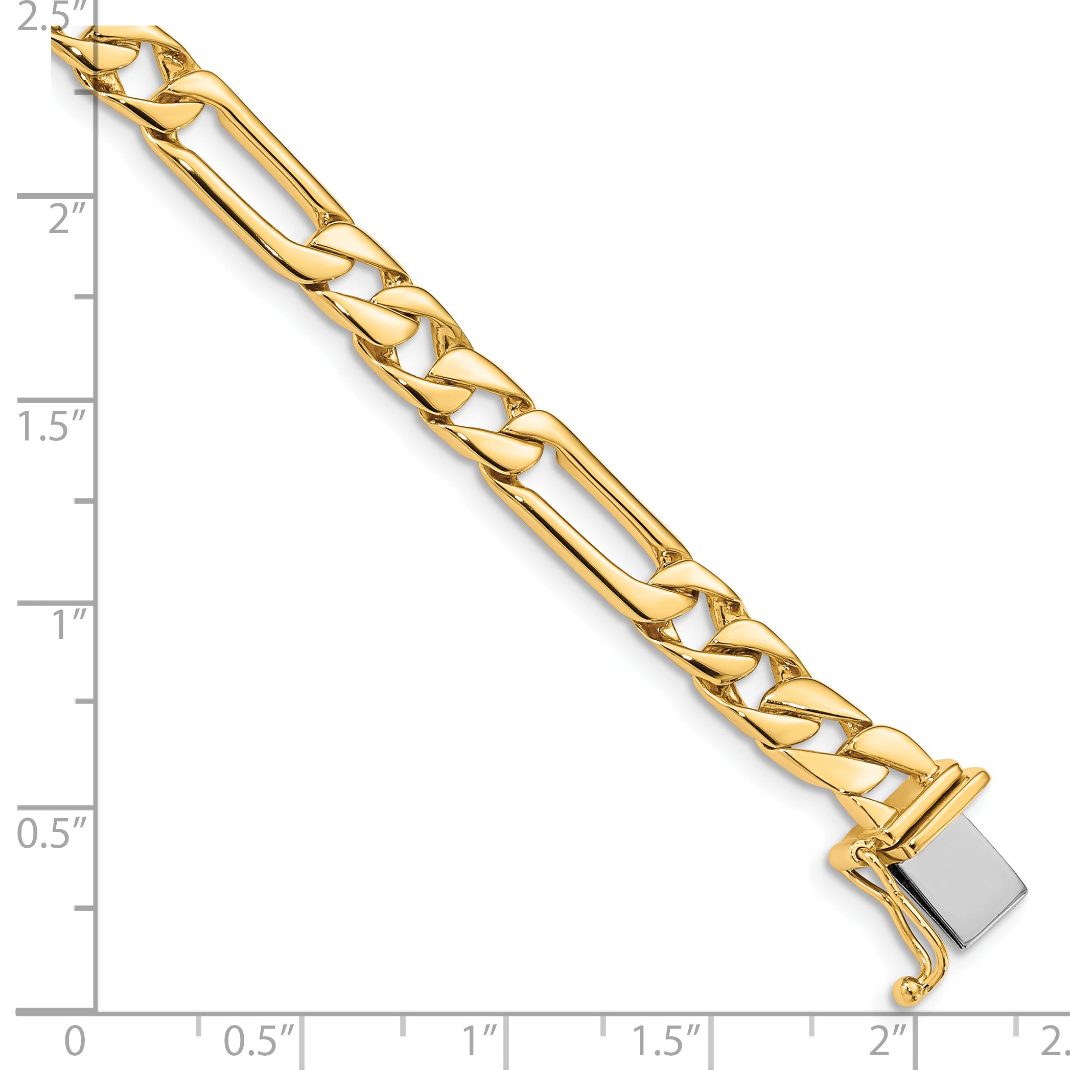 14K 18 inch 6mm Hand Polished Figaro Link with Box Catch Clasp Chain LK154