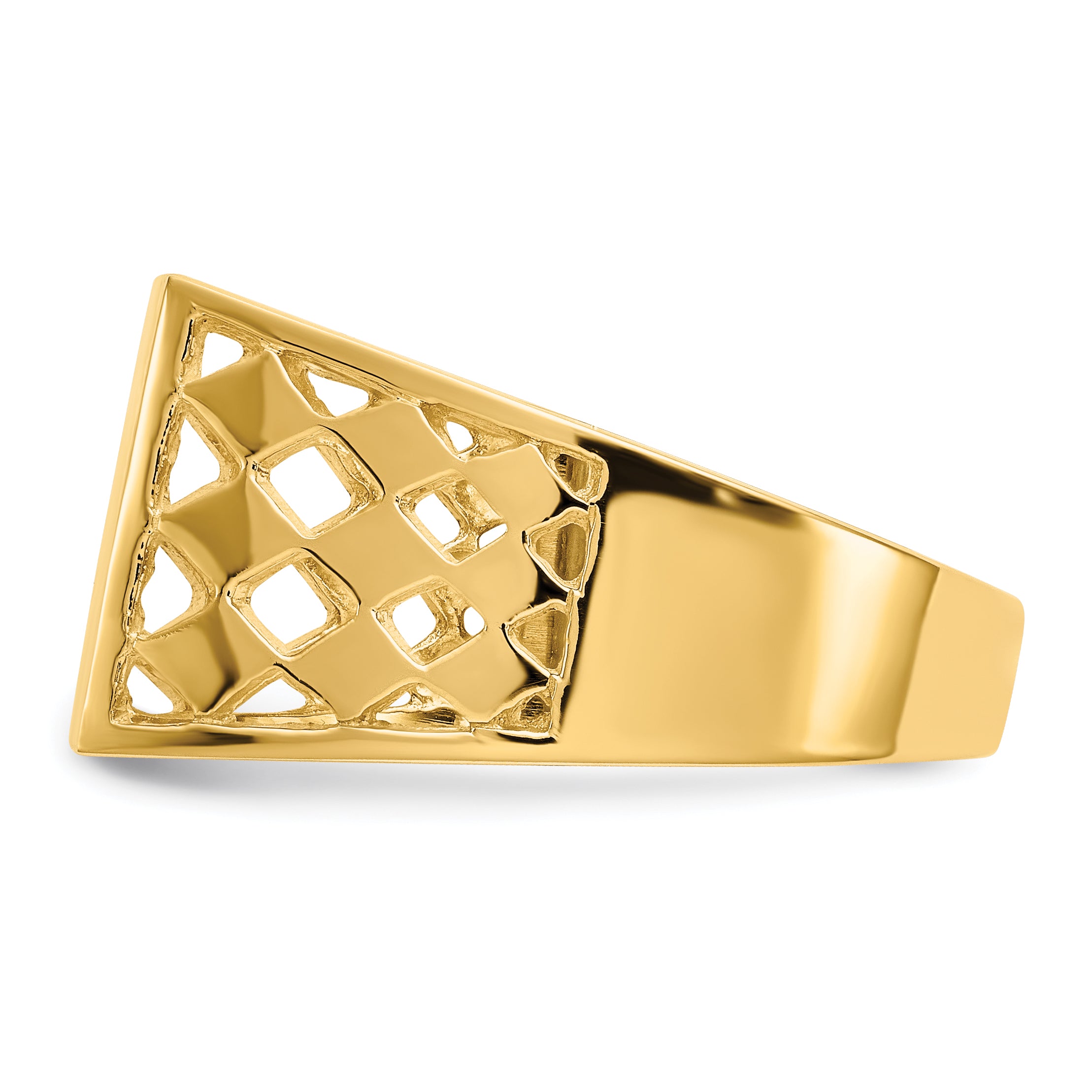 14k 12.5x12.0mm Open Back Mens Signet Ring CH163