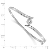 14k White Gold Complete 1/2 carat AA Diamond Hinged Oval Bangle Bracelet XB280AA