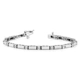 14k White Gold Complete 2.1 carat Round A Diamond Bar Link 7 inch Tennis Bracelet X763WA