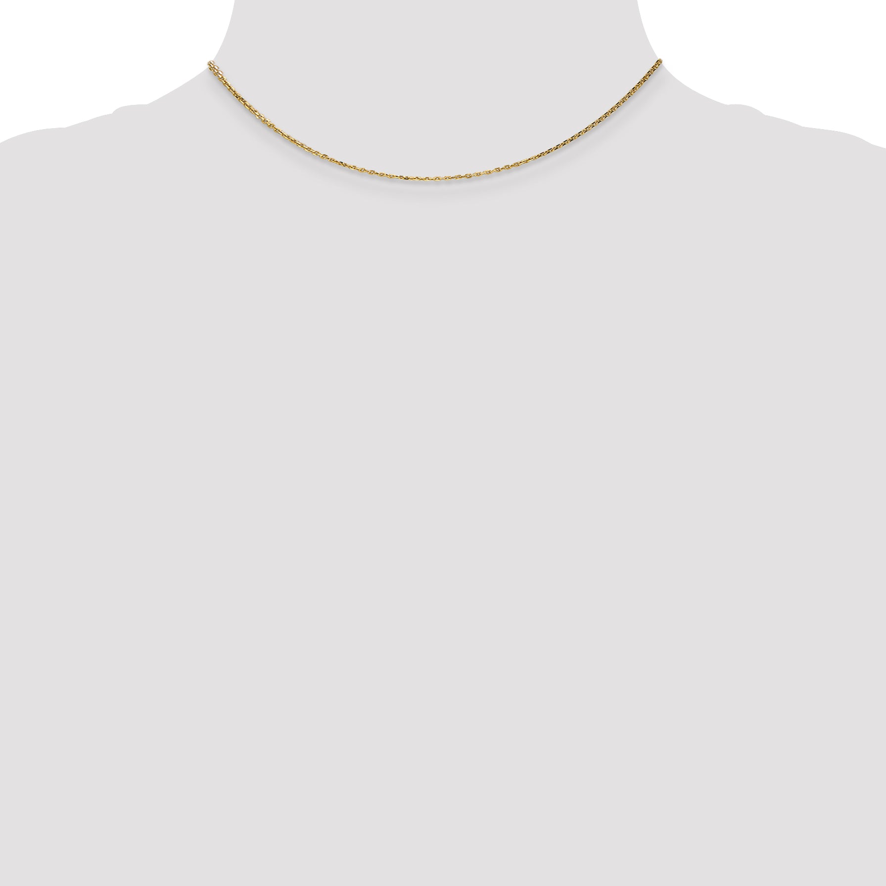 14K 14 inch .95mm Diamond-cut Cable with Lobster Clasp Chain PEN17