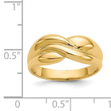 14k Polished Twisted Dome Ring C1560
