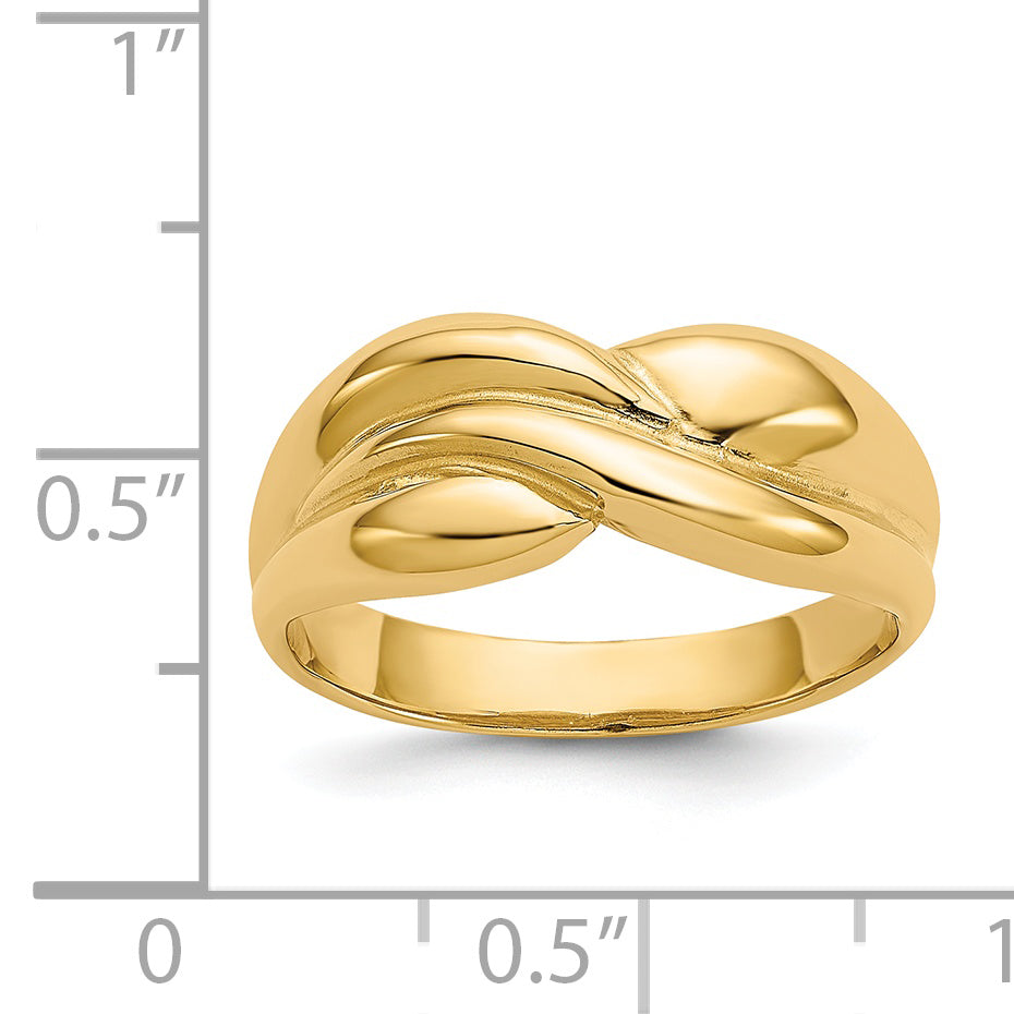 14k Polished Twisted Dome Ring C1560