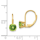 14k 6mm Round Peridot Leverback Earrings XLB112PE