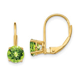 14k 6mm Round Peridot Leverback Earrings XLB112PE