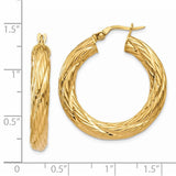 14k Textured Tube Hoop Earrings TF926