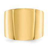 14K 15mm Flat-top Tapered Cigar Band Ring K4632