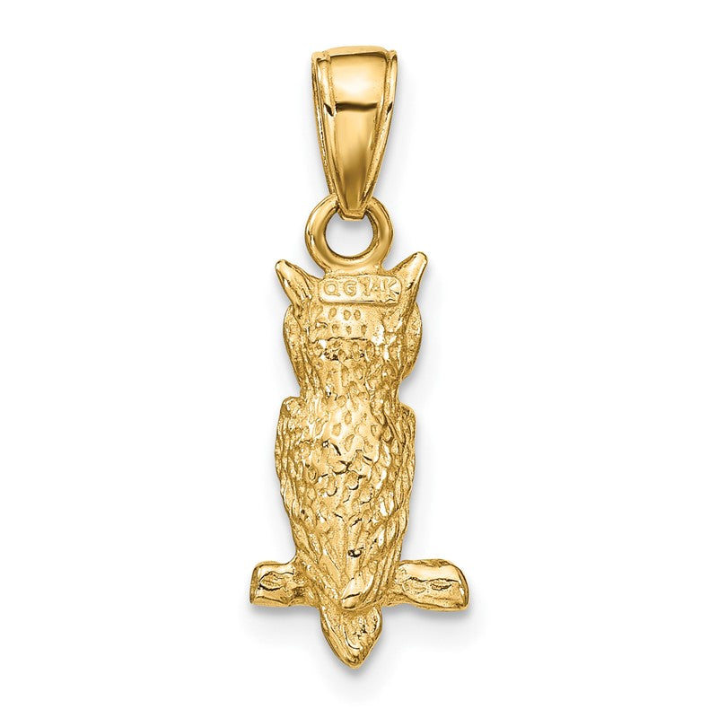 14K 3-D Owl Pendant D4197