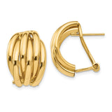 14k Polished Fancy Omega Back Post Earrings E833