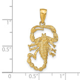 14k Solid Polished Open-Backed Scorpion Pendant C2383
